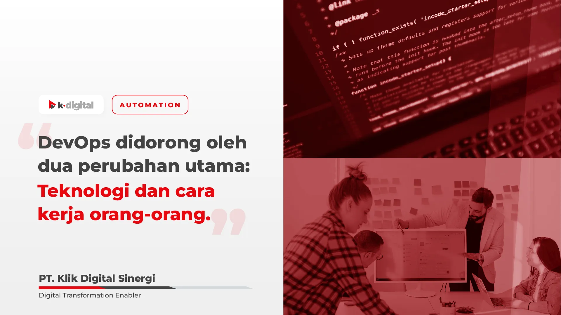 Faktor perubahan DevOps | PT. Klik Digital Sinergi